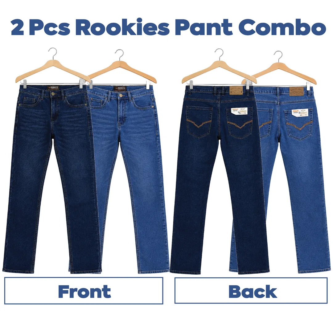Rookies Jeans Pant Deep Blue & Light Blue - Combo