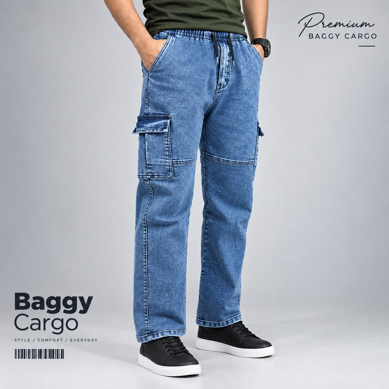 Light Blue Baggy Cargo Pants